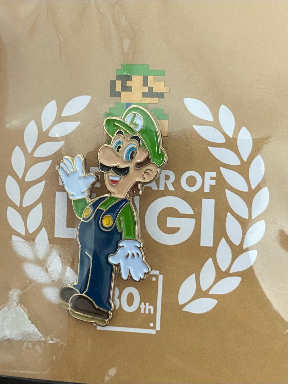 Nintendo Luigi Enamel Pin - Green, Blue, Gold
